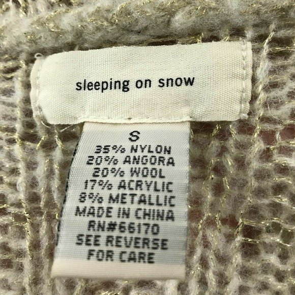 Anthropologie‎ Sleeping On Snow Cardigan Shrug Small Metallic Angora Wool Blend - Picture 5 of 8